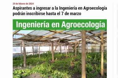 EDUCACIÓN: La UNTDF propone oferta académica agroecológica para su sede Río Grande