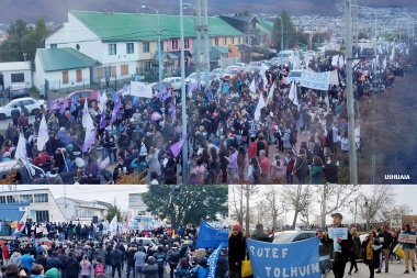Masiva concurrencia a las marchas en defensa de la Universidad Publica en Tierra del Fuego