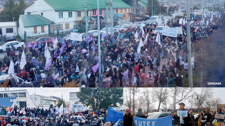 Masiva concurrencia a las marchas en defensa de la Universidad Publica en Tierra del Fuego