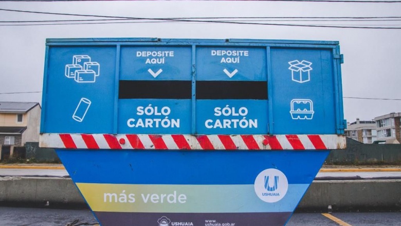 El Municipio de Ushuaia colocó puntos verdes para la recolección de cartón