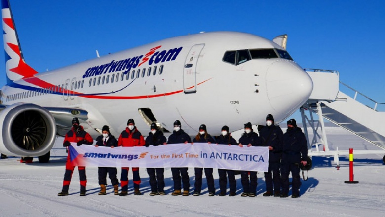 Aterrizó por primera vez en la Antártida un Boeing 737 Max.