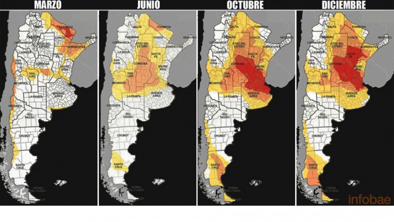 Creció el área de sequía severa y afecta a casí todo el país