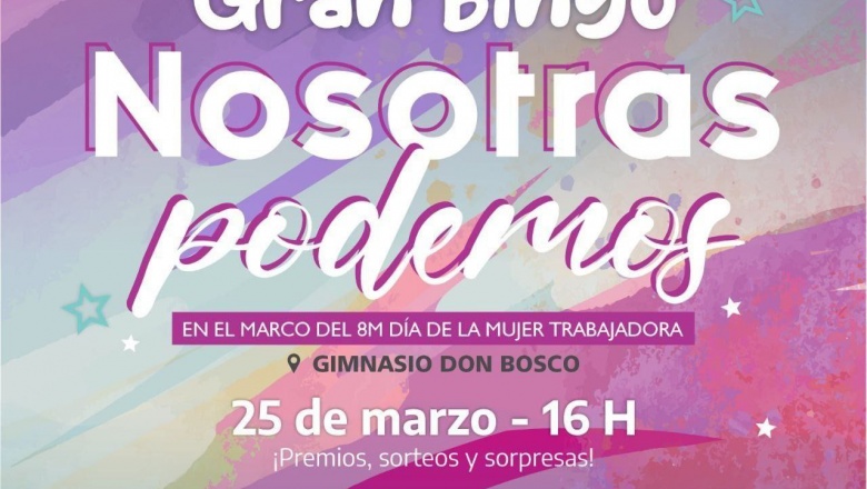 Este Sábado se llevará a cabo el Bingo "Nosotras Podemos"
