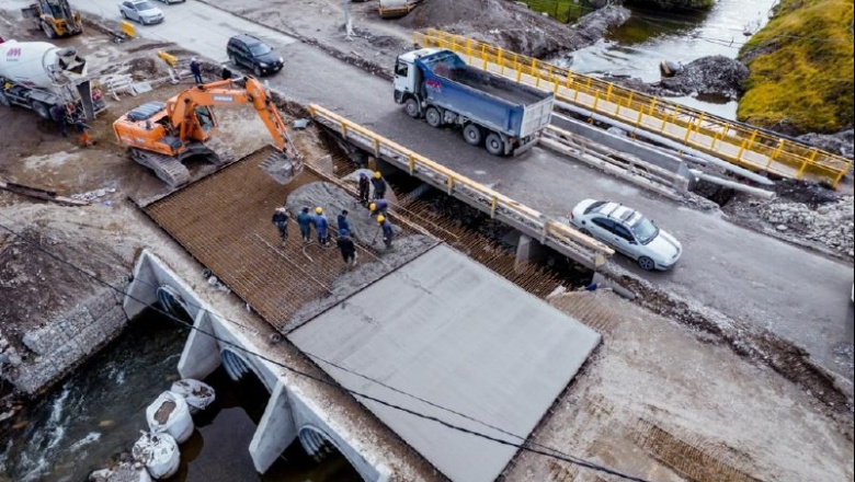 Ya hormigonaron la primera parte del puente Puente de Av Perito Moreno en Ushuaia 