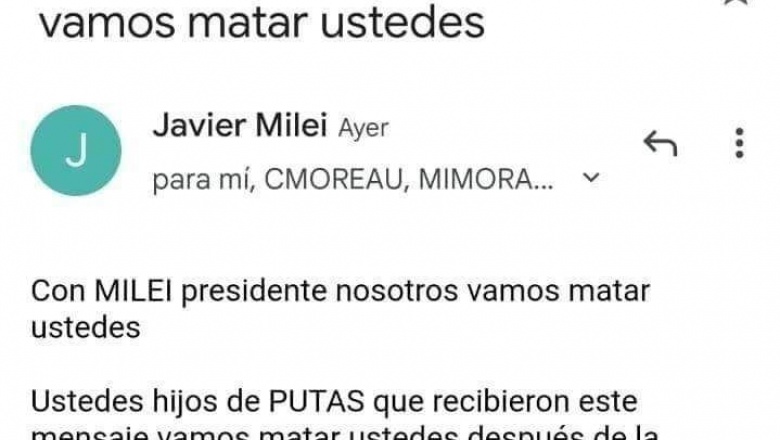 Amenazan de muerte a Diputados: "se van a morir vos y el hijo de mil p... de Massa"