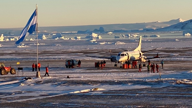 Por primera vez aterrizó un avión en la Base Antártica Petrel: “Histórico logro de la fuerza Aérea”
