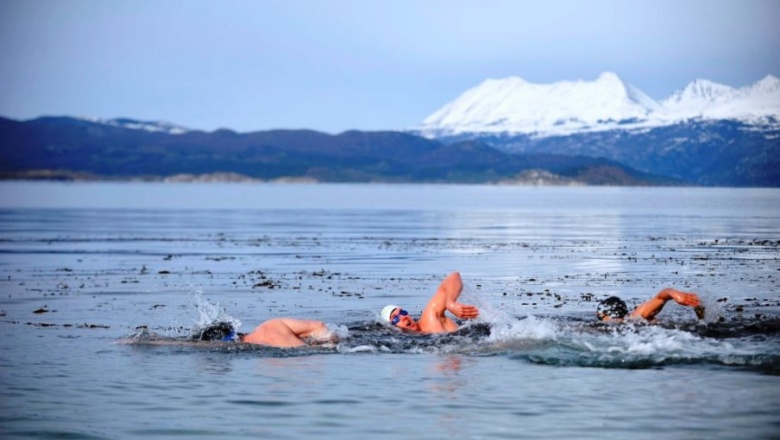 Cuatro personas cruzaron el canal Beagle nadando