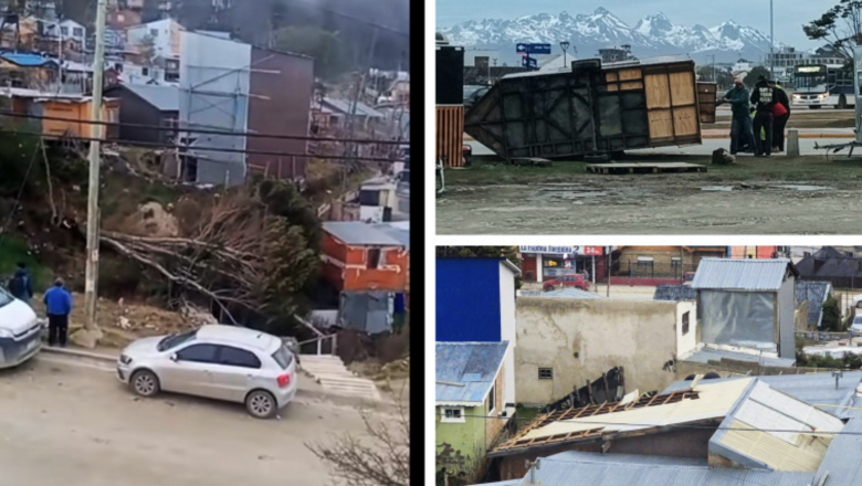Hubo mas de 60 intervenciones por el temporal de viento en Ushuaia