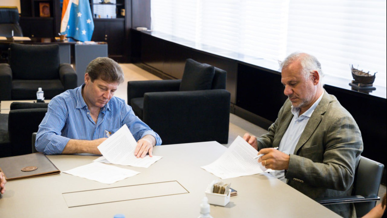 El gobernador Melella firmó un convenio de cooperación con Newsan para más infraestructura en la producción de mejillones