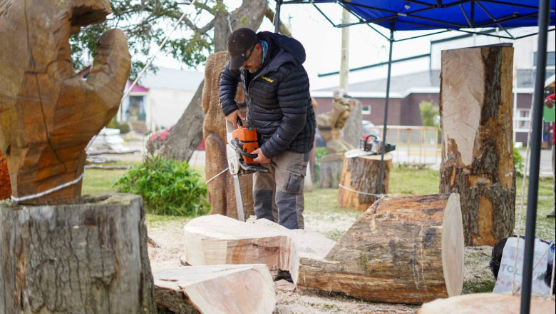 22° Fiesta Provincial de la Lenga: Tolhuin vive el concurso de escultores 