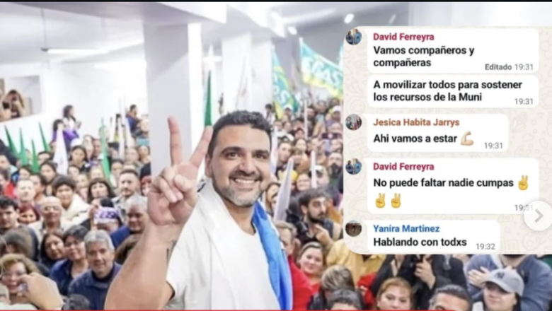 Filtración de chats exponen el uso del Municipio de Ushuaia para movilizar empleados a una marcha política