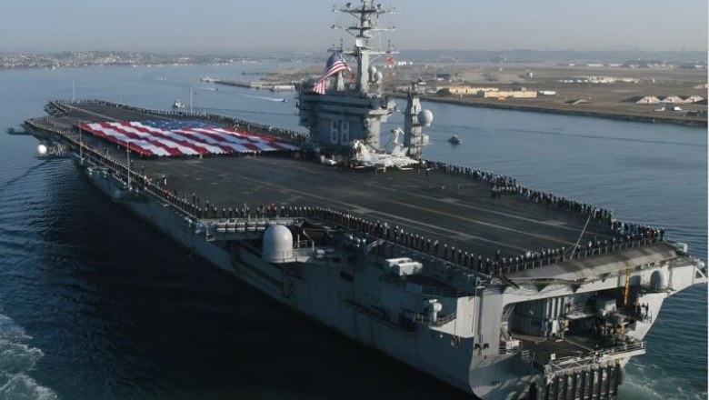El portaaviones de EEUU atravesó el Estrecho de Magallanes y hará maniobras militares con Argentina