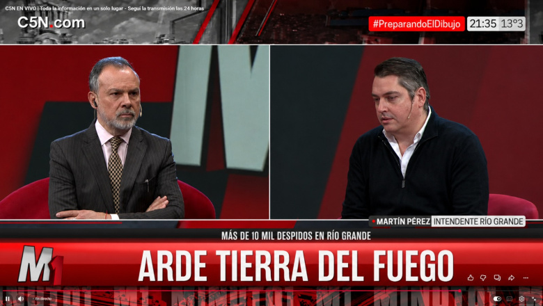 Pérez cargó contra Milei en C5N: “Están destruyendo y empobreciendo a Tierra del Fuego”