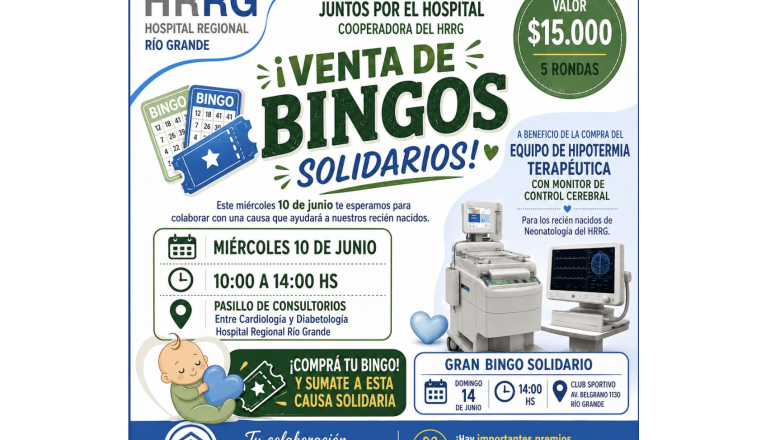 Bingo solidario para comprar equipo para neonatología del Hospital