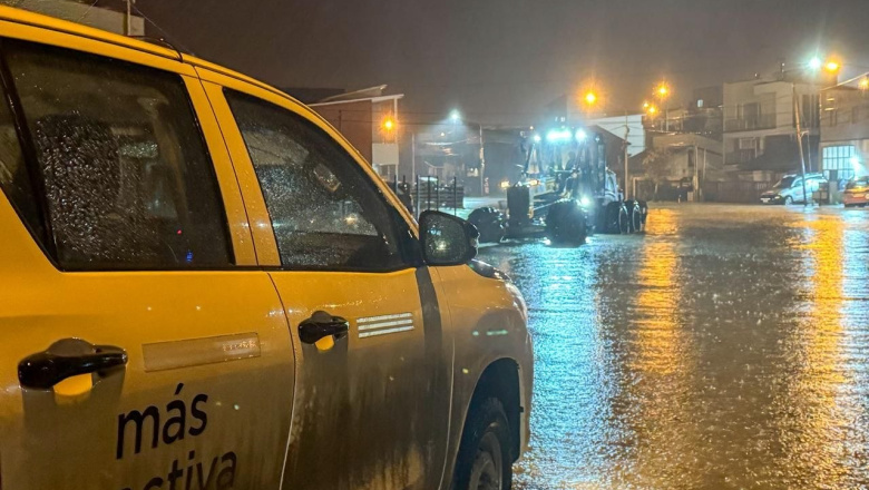Operativo de asistencia y monitoreo ante las intensas lluvias en Ushuaia 