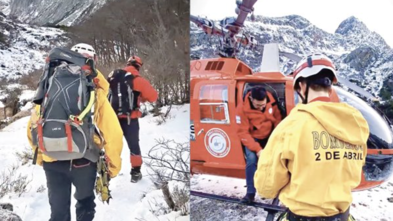 Cayó en una grieta en el glaciar Ojo del Albino y se fracturó la pierna, fue rescatado en helicóptero