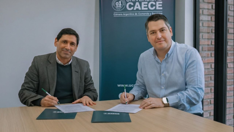Nuevas carreras para Río Grande: Martín Perez firmó un convenio con la universidad CAECE