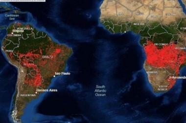 ÁFRICA ARDE MÁS QUE EL AMAZONAS: CONCENTRA EL 70% DE LOS FOCOS DE INCENDIO DEL MUNDO