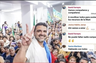 Filtración de chats exponen el uso del Municipio de Ushuaia para movilizar empleados a una marcha política