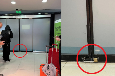 Sorpresa y demoras en aeropuerto de Ushuaia: una puerta de salida con candado
