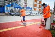 Trabajos de embellecimiento por el 140° aniversario de Ushuaia