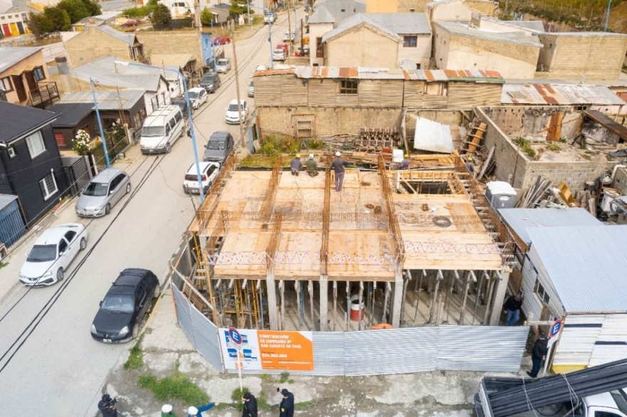 Avanza la obra de construcción de la nueva comisaría del barrio San Vicente en Ushuaia